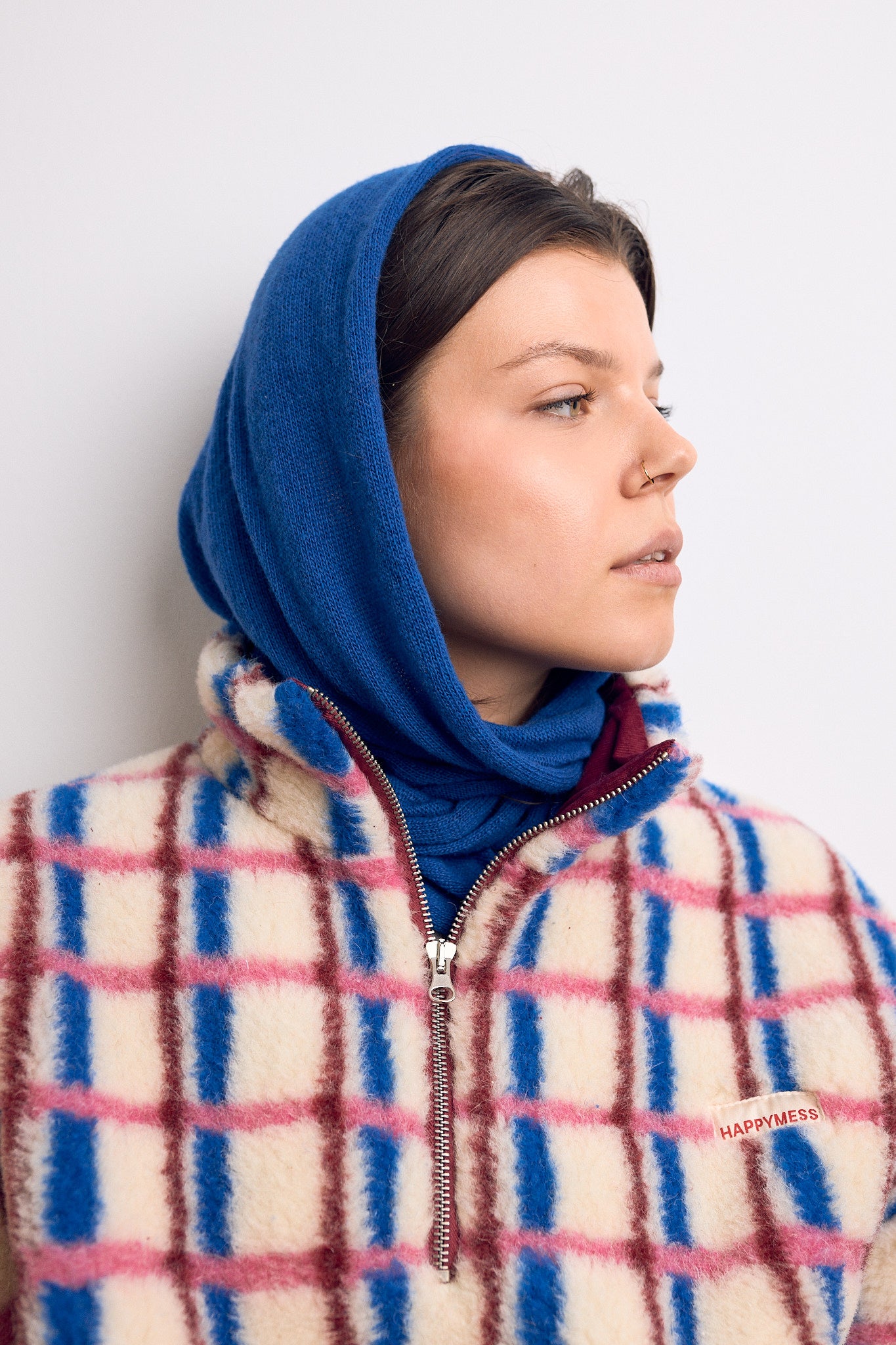 Woolen Stripe Triangle Scarf