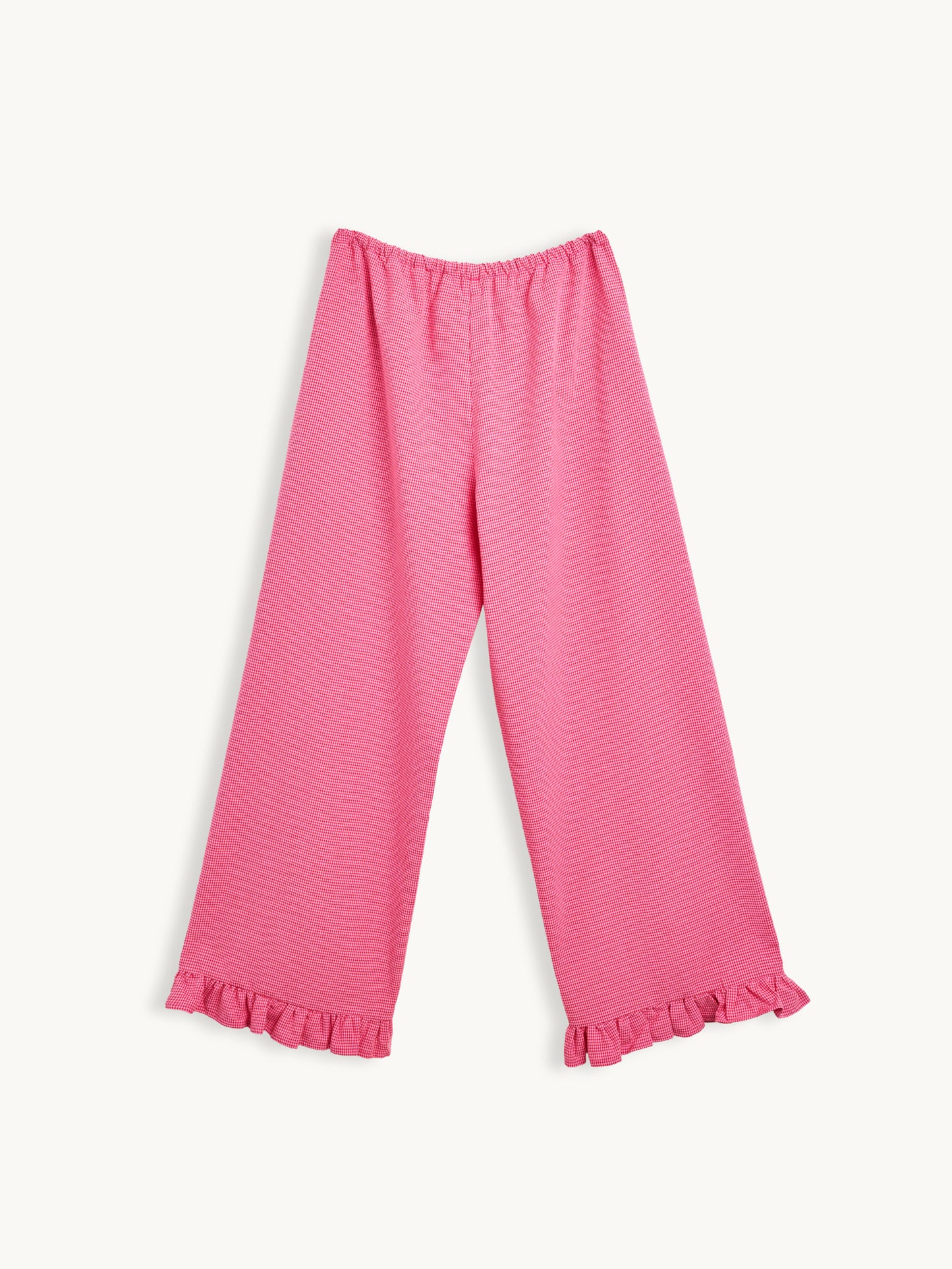 Vichy Frilled Trousers - Wild Berry