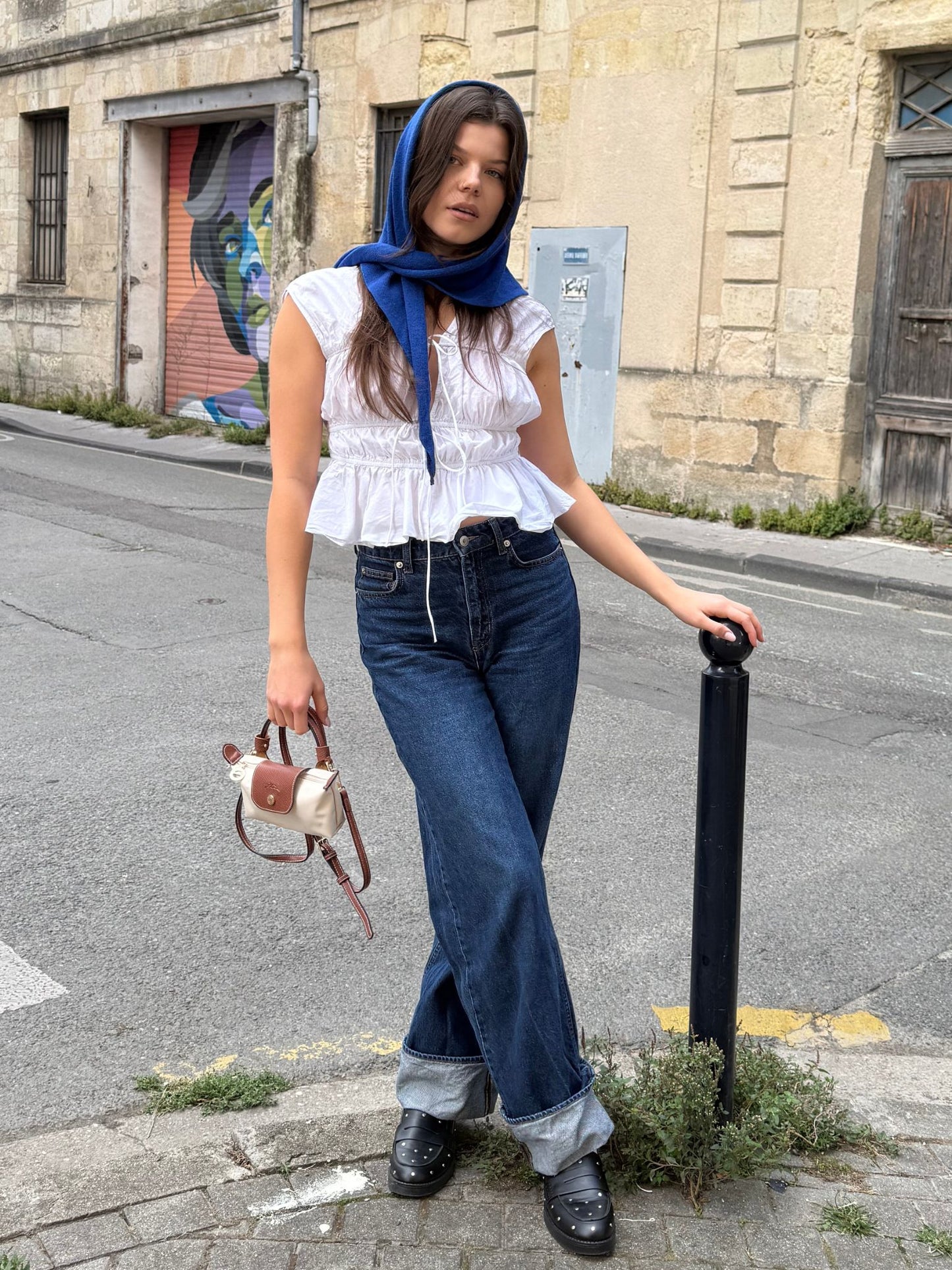 Woolen Stripe Triangle Scarf