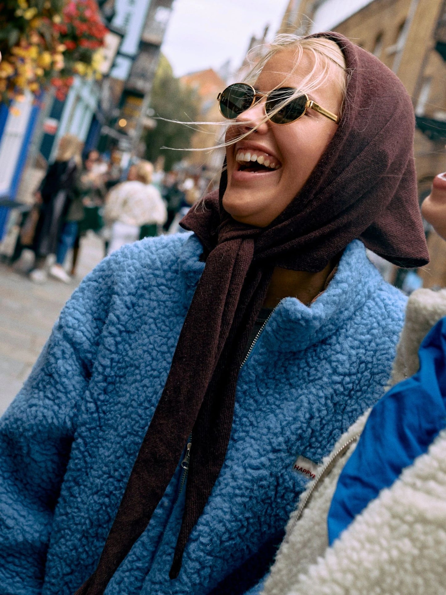 Woolen Stripe Triangle Scarf