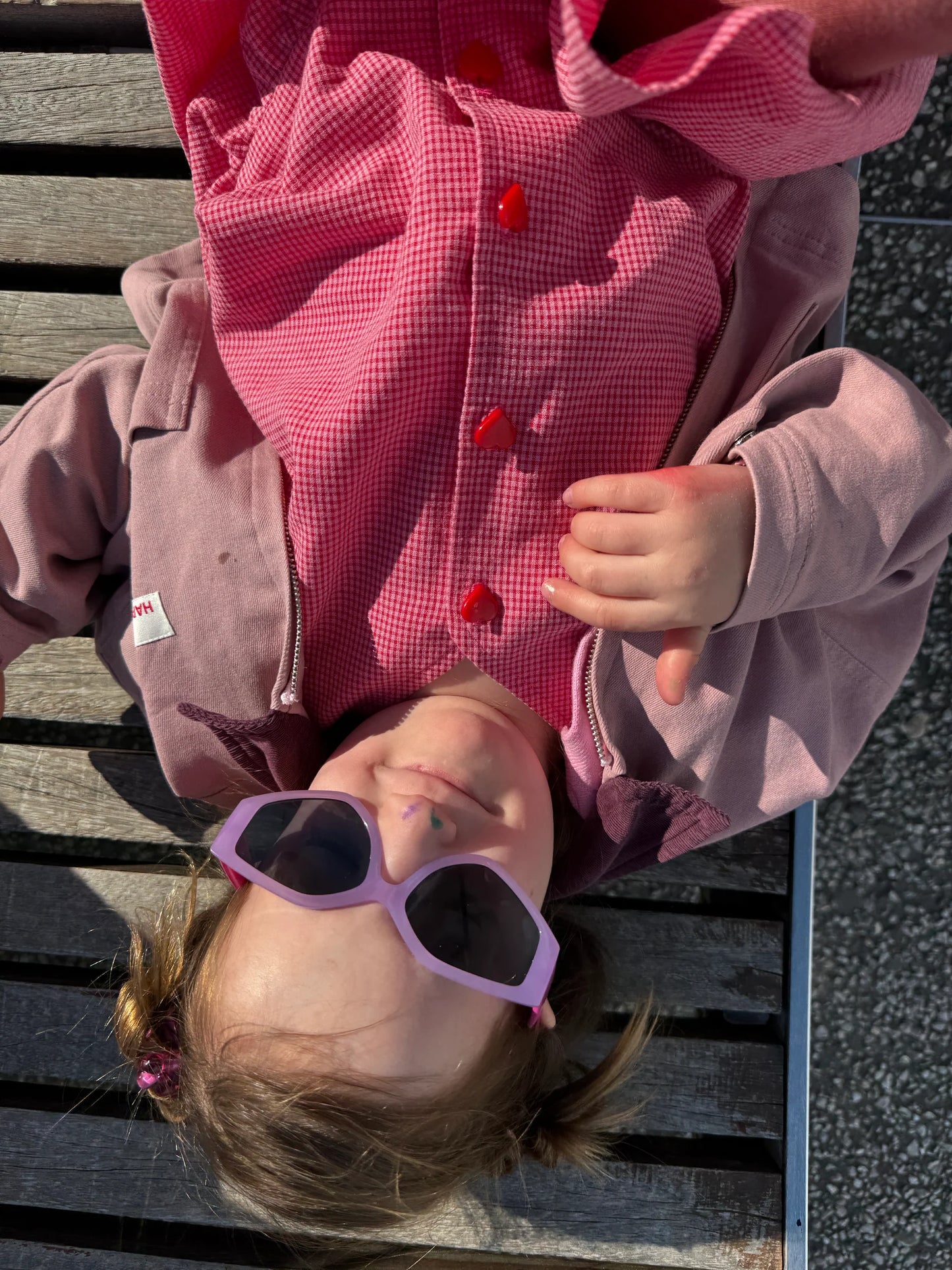 Vichy Frilled Kids Dress - Wild Berry