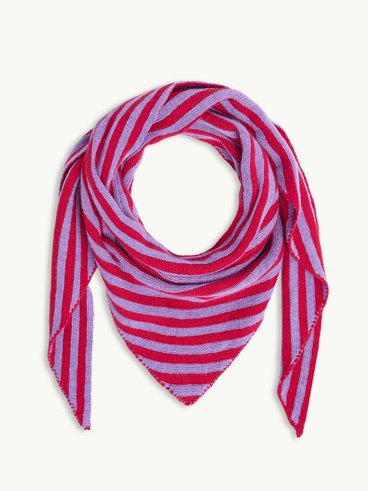 Woolen Stripe Triangle Scarf
